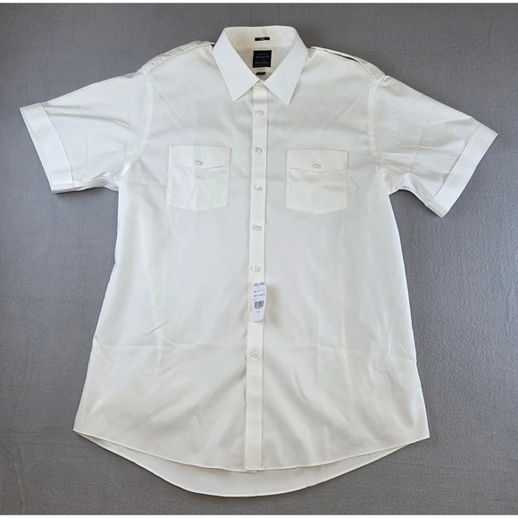 New Brooks Brothers NetJets 17.5 Slim Fit Supima Cotton Pilot Aviator Shirt